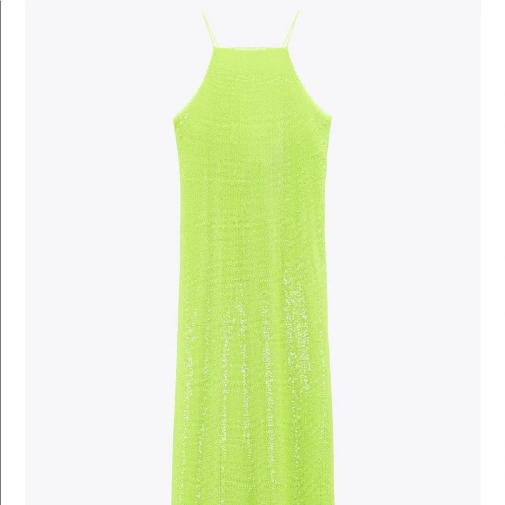 Zara sequin yellow dress - Picture 4 of 8